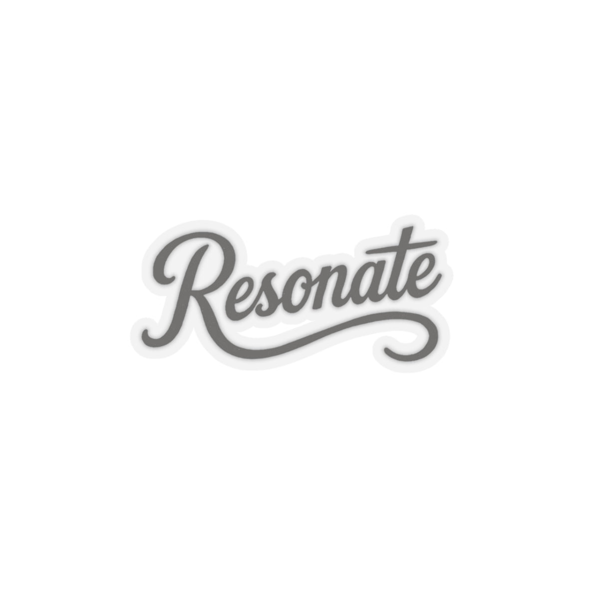 Resonate Script Kiss-Cut Sticker — Retro Script Laptop Decal