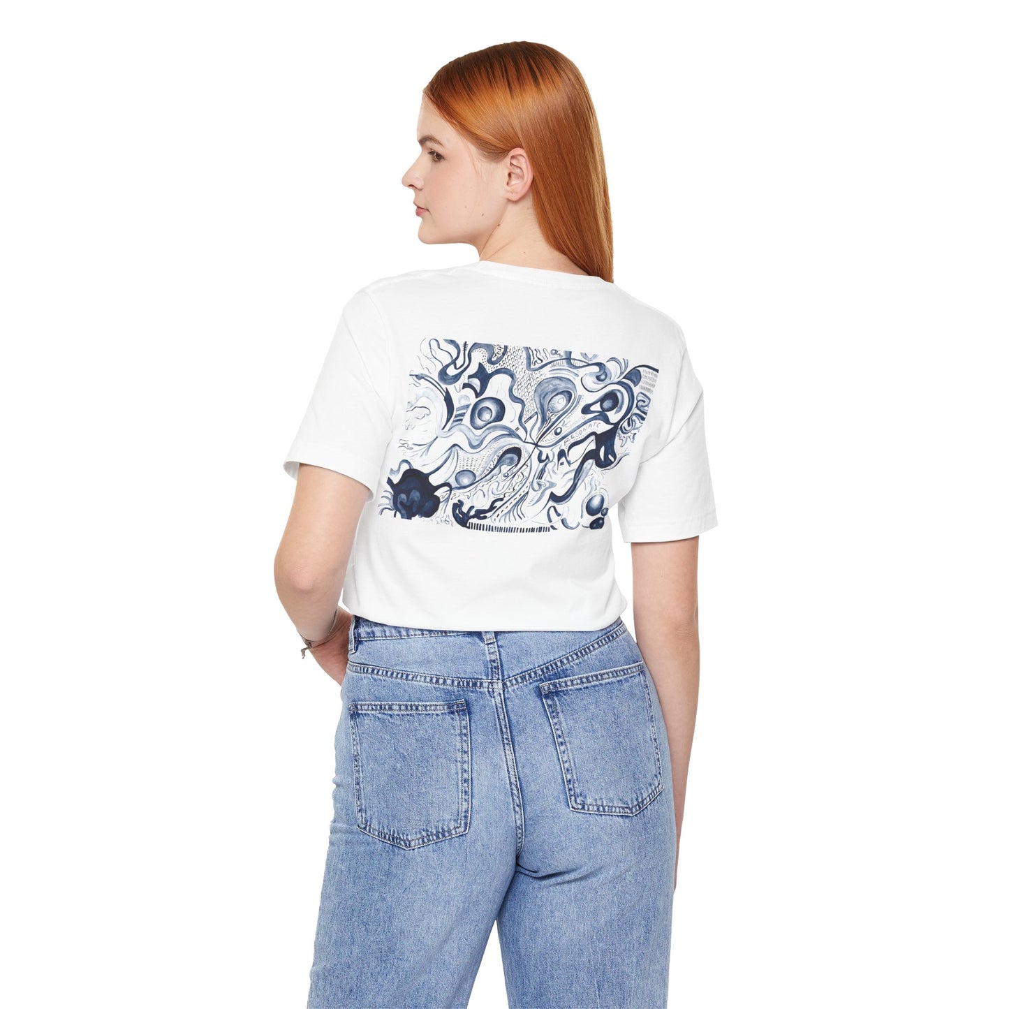 Abstract Ink Wave Tee — Artistic Swirl Graphic T-Shirt