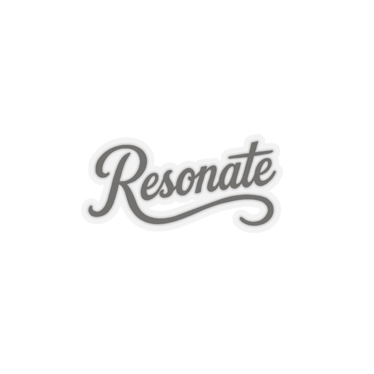 Resonate Script Kiss-Cut Sticker — Retro Script Laptop Decal