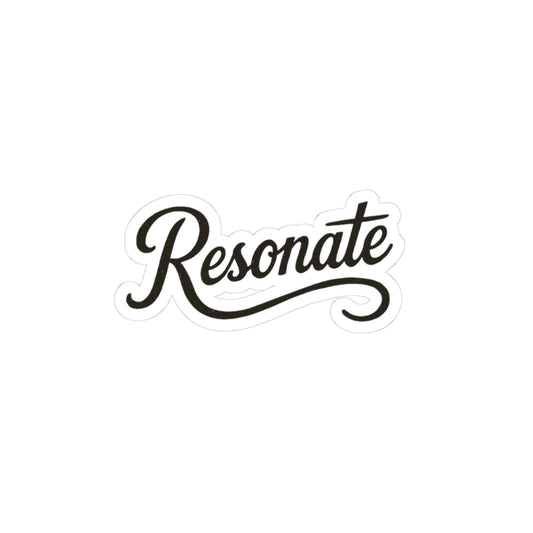 Resonate Script Kiss-Cut Sticker — Retro Script Laptop Decal