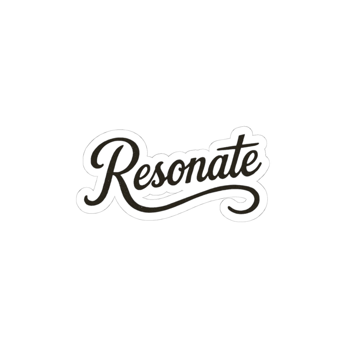 Resonate Script Kiss-Cut Sticker — Retro Script Laptop Decal