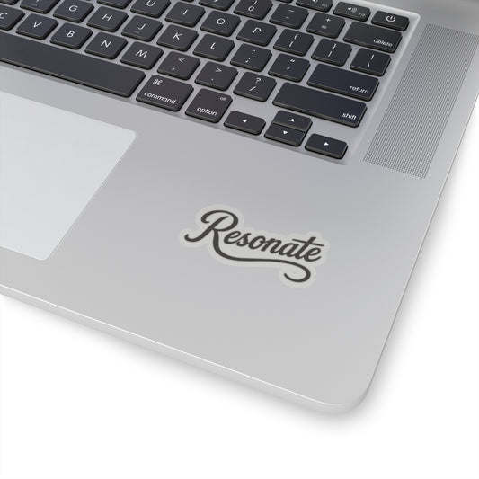 Resonate Script Kiss-Cut Sticker — Retro Script Laptop Decal