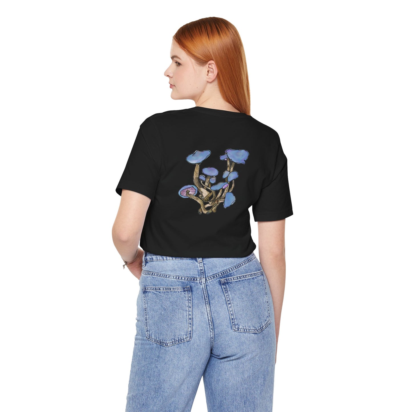 Blue Mushroom Graphic Tee — Psychedelic Fungi Art T-Shirt