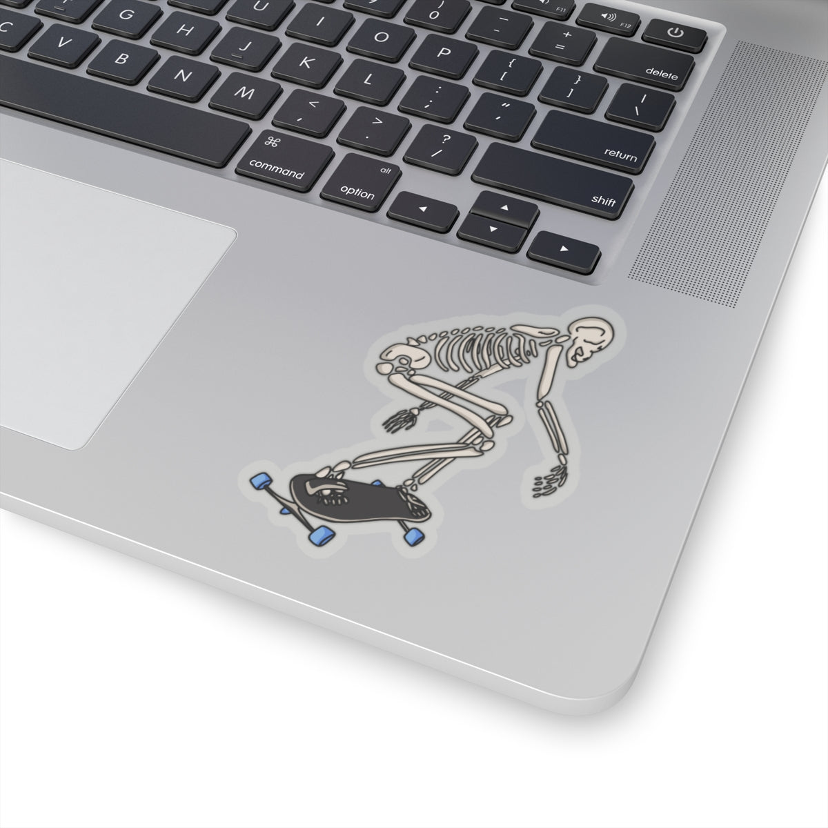 Skeleton Freeborder Kiss-Cut Sticker — Freebord Skull Sticker for Laptops & Gear