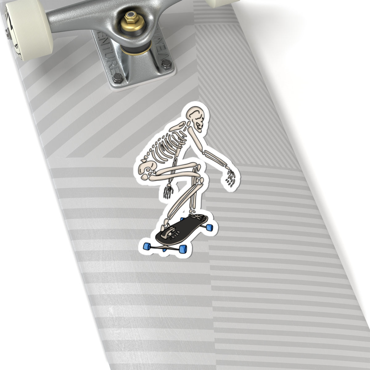 Skeleton Freeborder Kiss-Cut Sticker — Freebord Skull Sticker for Laptops & Gear