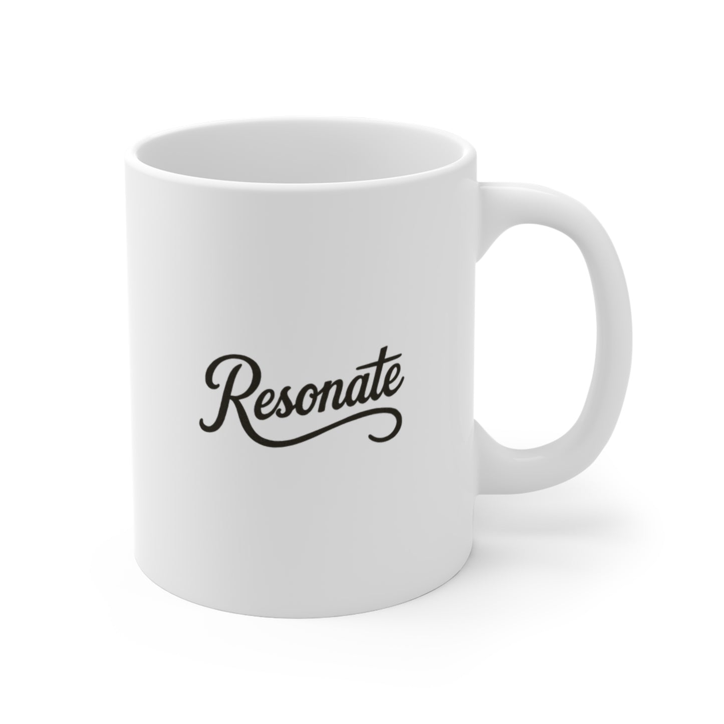 Resonate Script Coffee Mug — Inspirational 11oz Ceramic