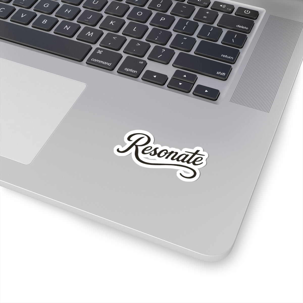 Resonate Script Kiss-Cut Sticker — Retro Script Laptop Decal