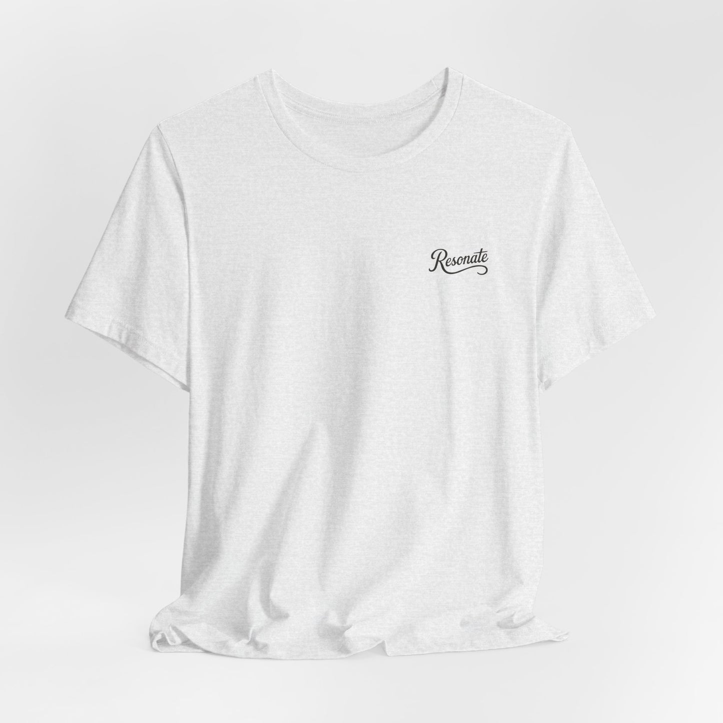 Bass Head Fishing Tee — 'Resonate' Chest Script & Large Back Fish Illustration