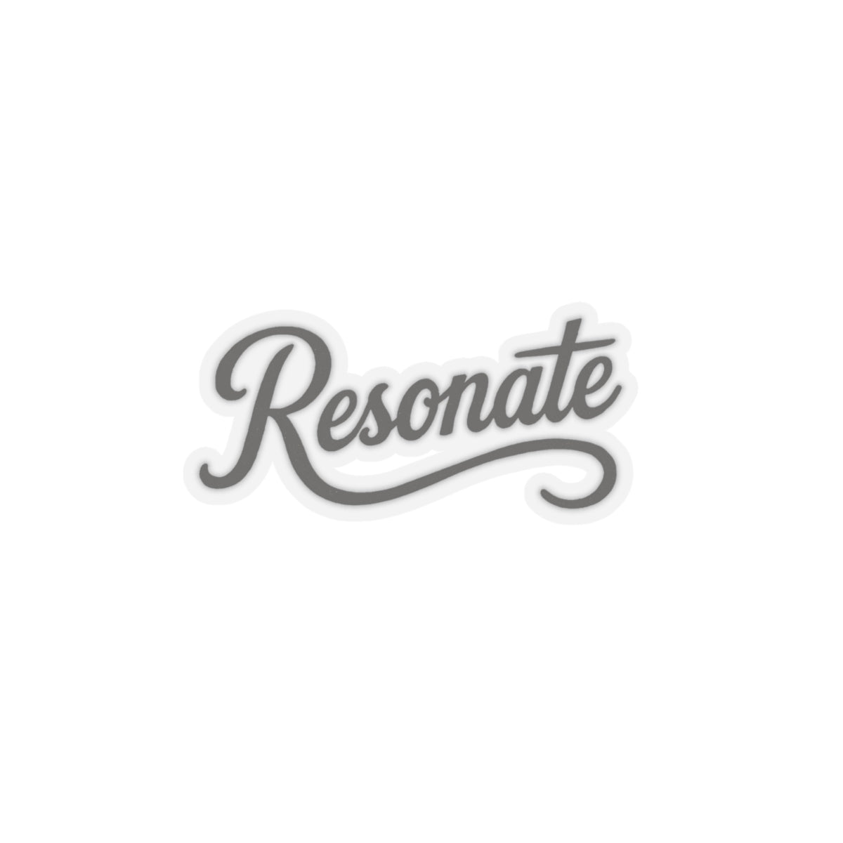 Resonate Script Kiss-Cut Sticker — Retro Script Laptop Decal