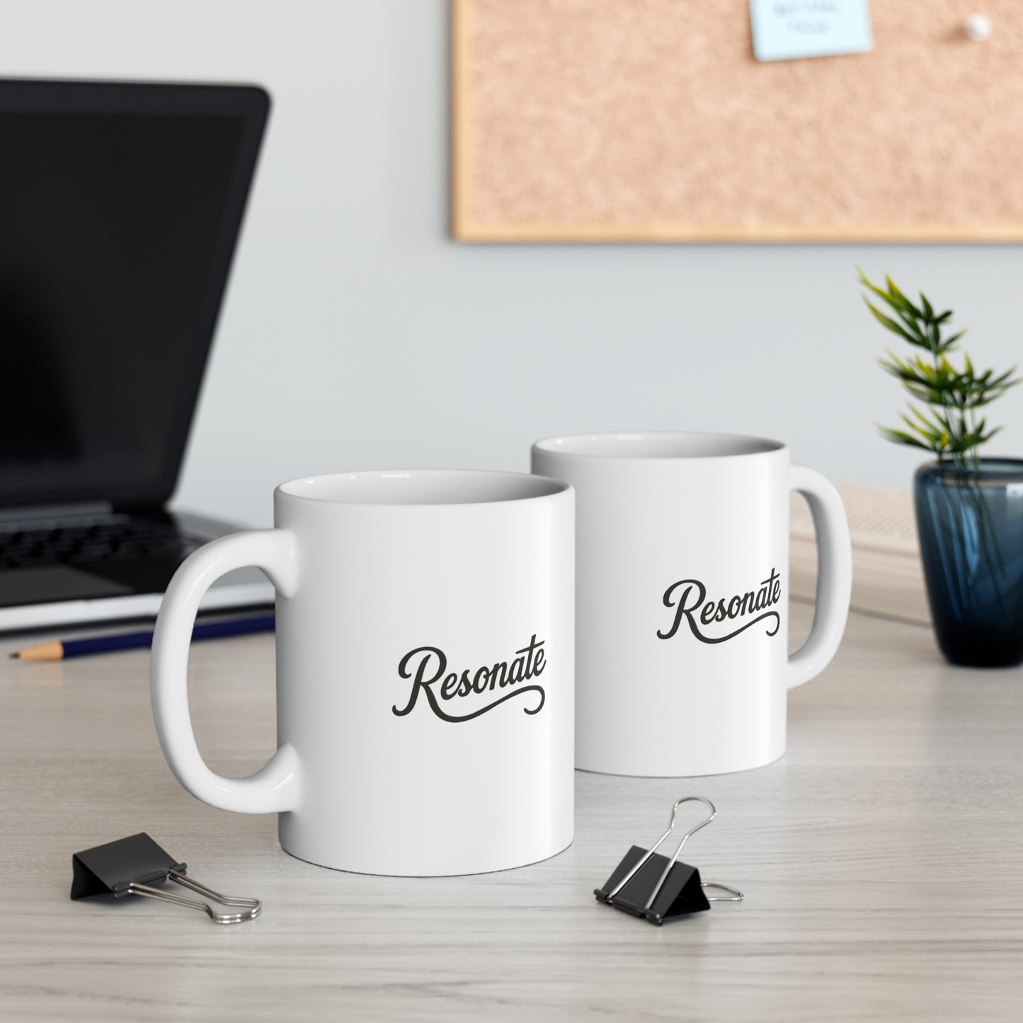 Resonate Script Coffee Mug — Inspirational 11oz Ceramic