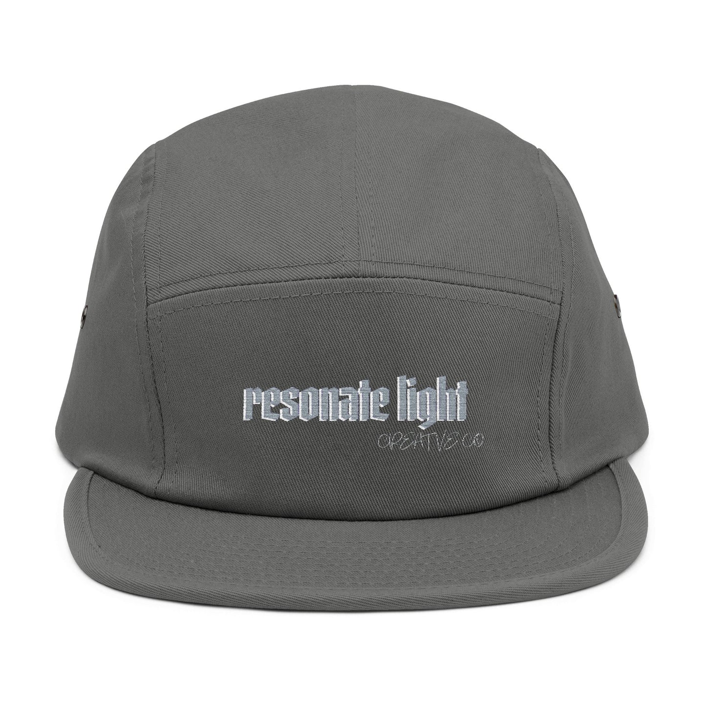 Embroidered 'Resonate Light' 5-Panel Cap — Canvas Adjustable Hat