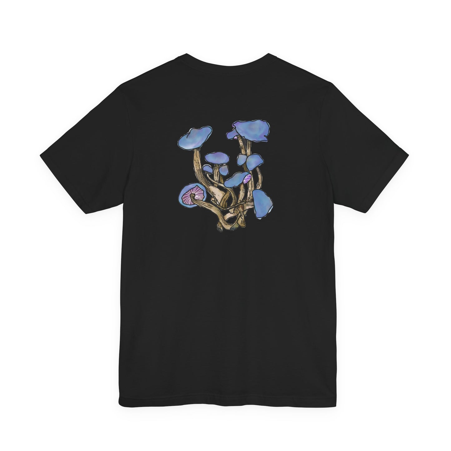 Blue Mushroom Graphic Tee — Psychedelic Fungi Art T-Shirt