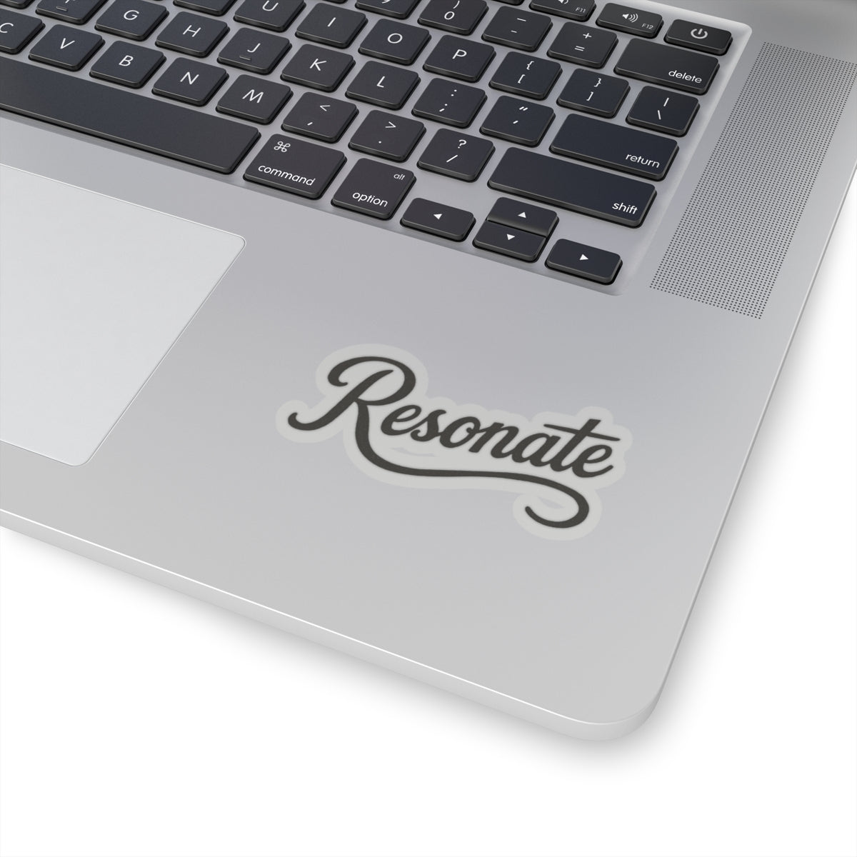 Resonate Script Kiss-Cut Sticker — Retro Script Laptop Decal