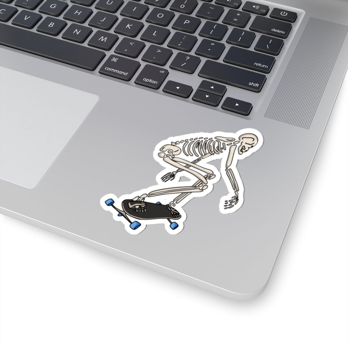 Skeleton Freeborder Kiss-Cut Sticker — Freebord Skull Sticker for Laptops & Gear