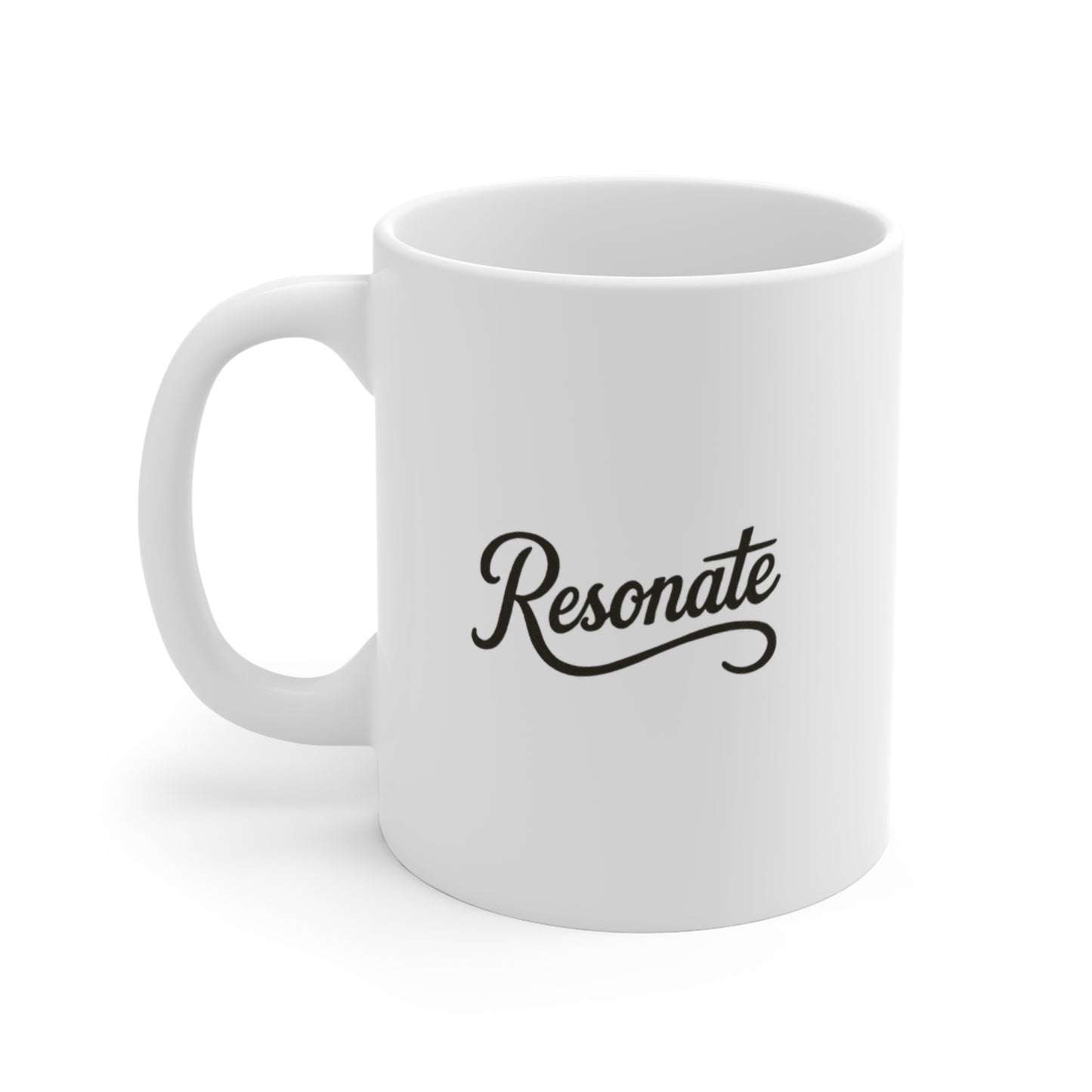 Resonate Script Coffee Mug — Inspirational 11oz Ceramic