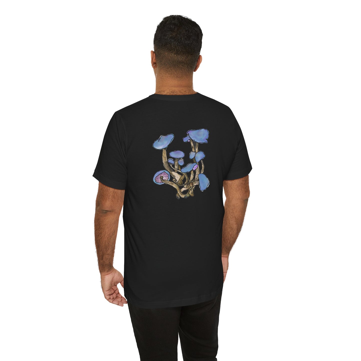 Blue Mushroom Graphic Tee — Psychedelic Fungi Art T-Shirt