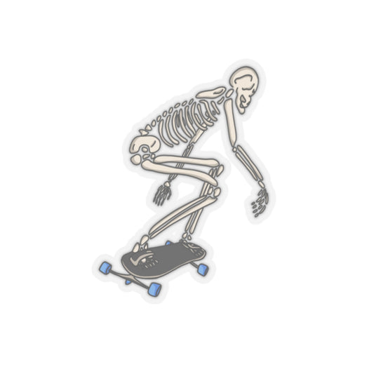 Skeleton Freeborder Kiss-Cut Sticker — Freebord Skull Sticker for Laptops & Gear