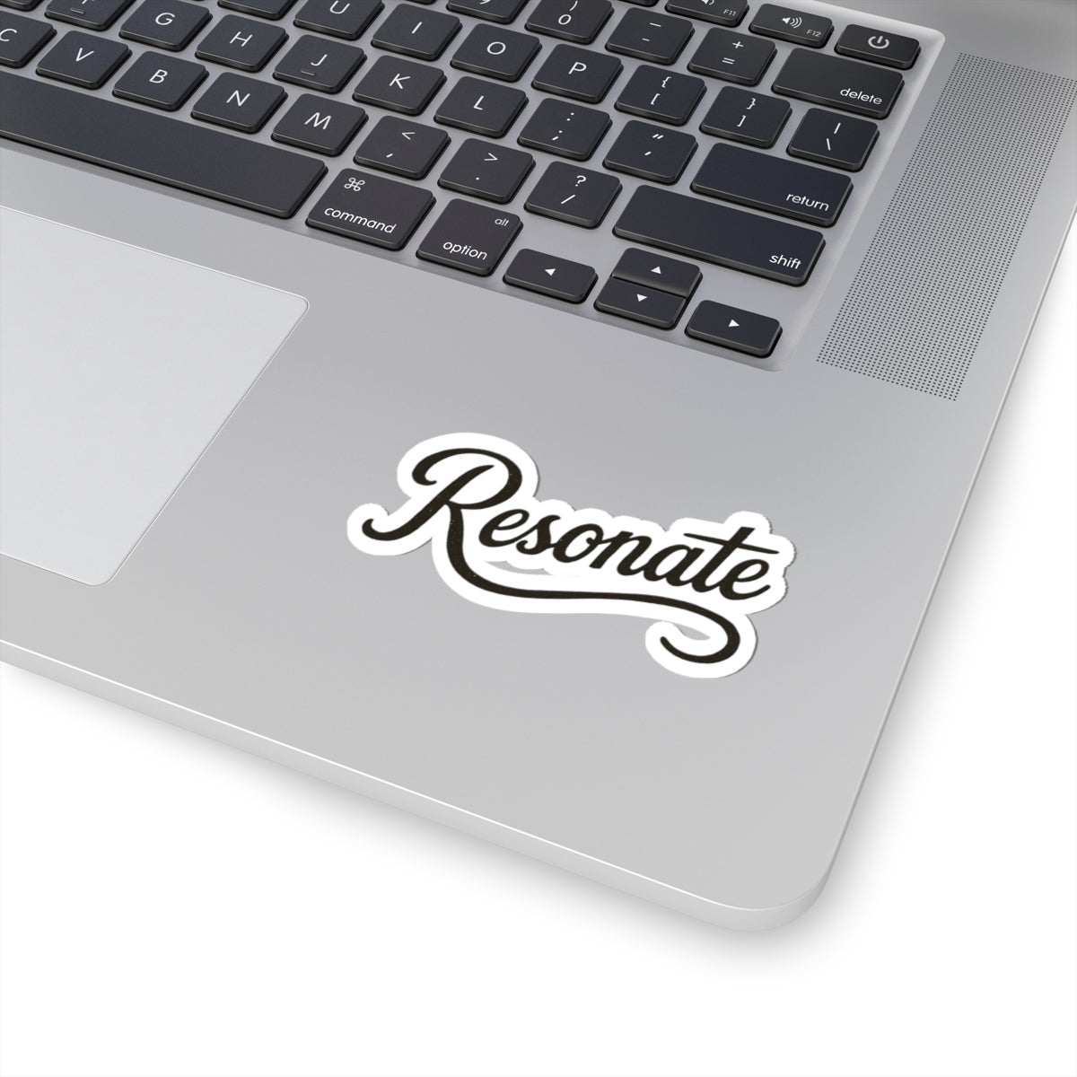 Resonate Script Kiss-Cut Sticker — Retro Script Laptop Decal