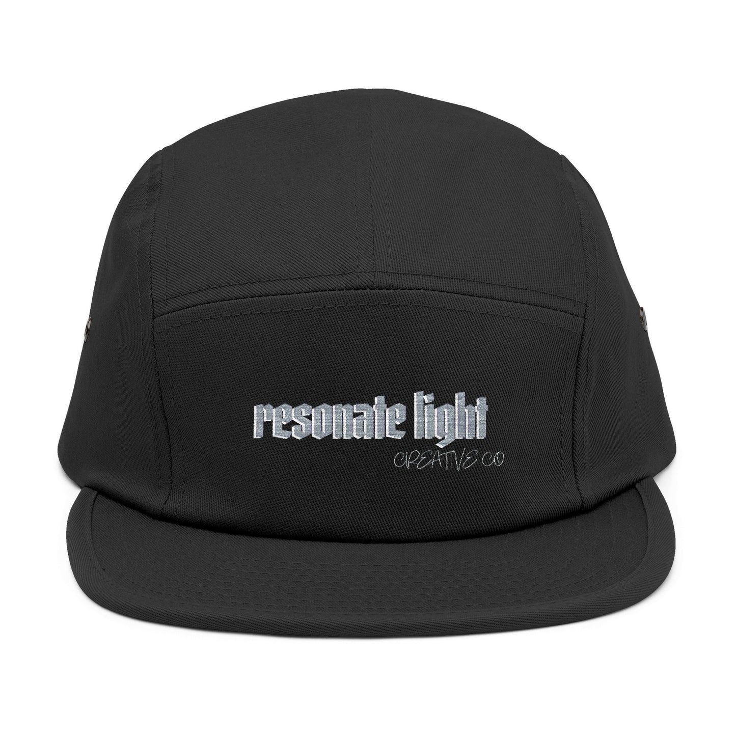 Embroidered 'Resonate Light' 5-Panel Cap — Canvas Adjustable Hat