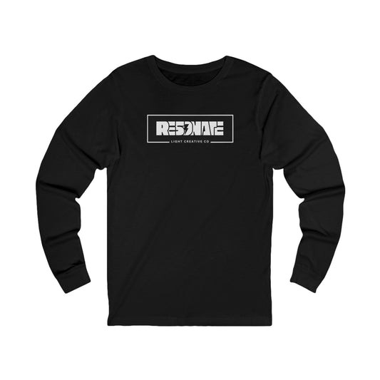 Long Sleeve Tee — "RESONATE" Distressed Logo Chest Graphic
