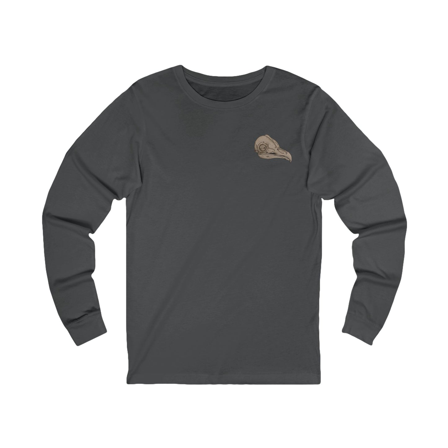 Resonate Light Long Sleeve Tee — Subtle Chest Skull Graphic & Back 'resonate light' Logo