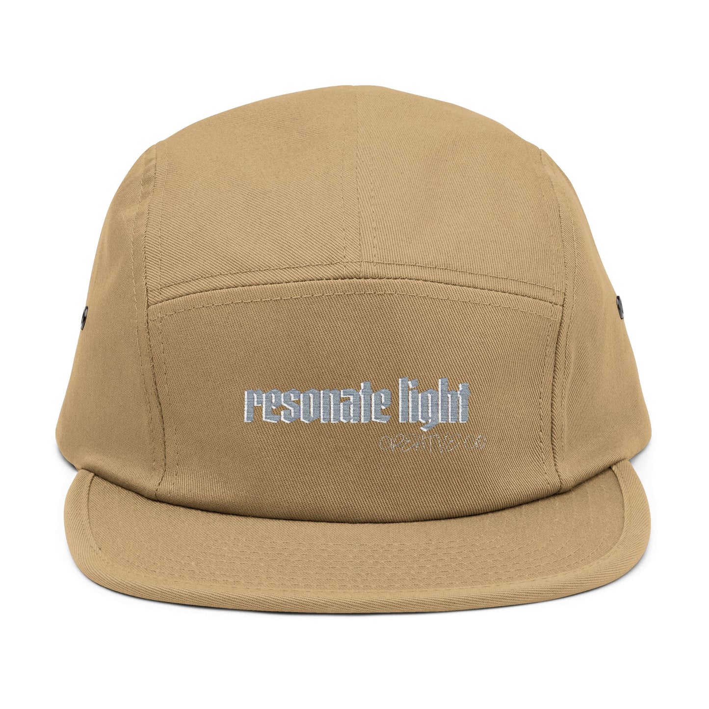 Embroidered 'Resonate Light' 5-Panel Cap — Canvas Adjustable Hat