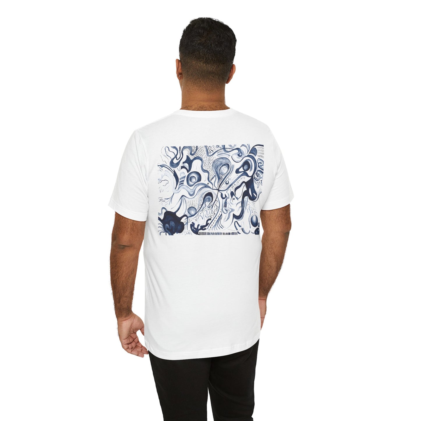 Abstract Ink Wave Tee — Artistic Swirl Graphic T-Shirt